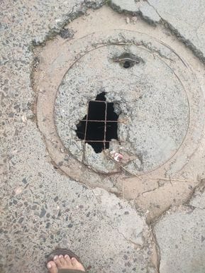 Manhole covers are broken, causing accidents