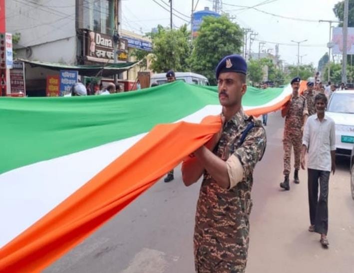 160 meter long tricolor procession started on Veer Abdul Hamid's martyrdom day