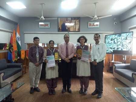 Top students of district level competition were awarded
