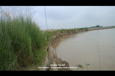 The water level of the Rapti river increased and erosion intensified near Nankar