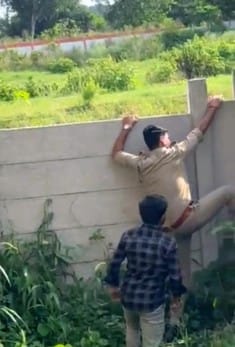 Seeing the police, the accused jumped from the roof and ran away