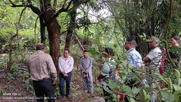 Four Kanal land in Maid is in the grip of landslide, administration provided seven tarpaulins to cover it