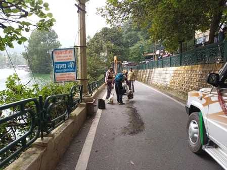 The department filled the cracks that appeared on Mall Road