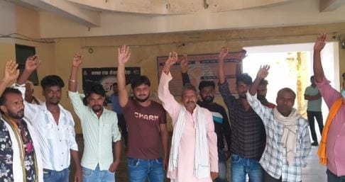 Villagers protested against construction on government land