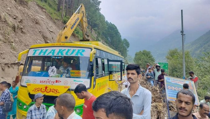 Landslides and falling trees at many places closed the highway, restored after 11 hours