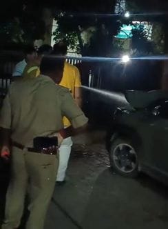 Car fire collided in dumper, Lekhpal Gambhir