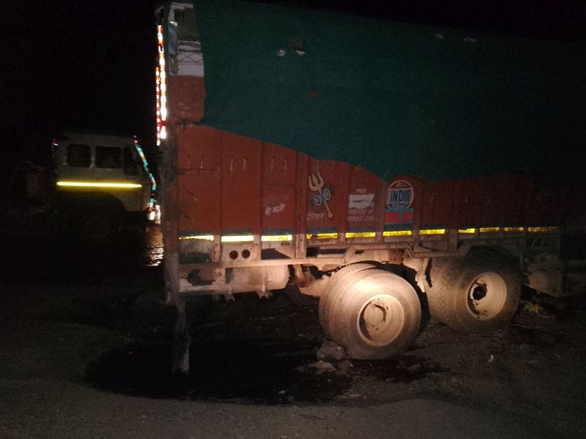 The road was built seven months ago, the rain has turned it into potholes