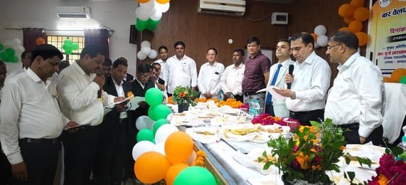 The district judge administered oath to the officers of the bar