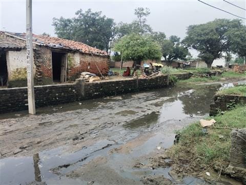 The road was built below the level, waterlogging increased the problem