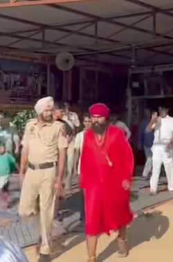 Police brought the alleged Baba to the police station on charges of scuffle
