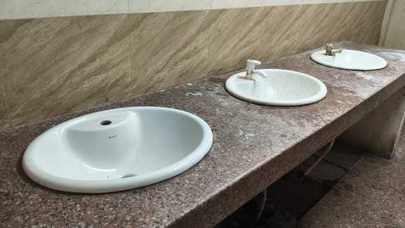 There is no soap for washing hands in hospital toilets