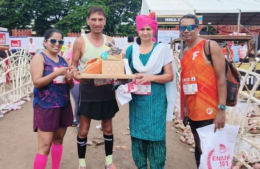 Bimla Banwala secured third position in the half marathon