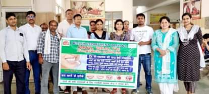 Information on dental care was given to the people in the camp
