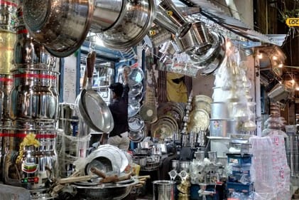 The utensils market is bustling with activity, traders have started preparations