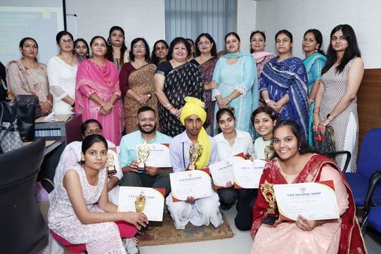 Saloni first in shloka recitation and Priya first in speech competition