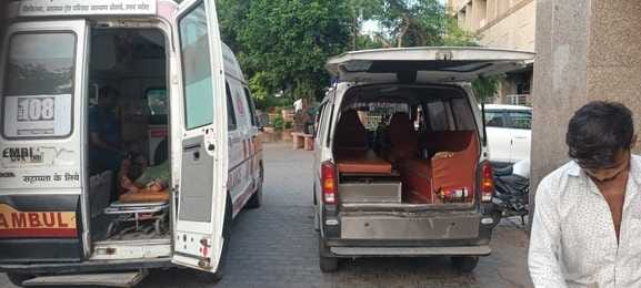 Private ambulances are taking patients from Lohia Hospital emergency