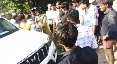 After the collision, the scooter got stuck in the Scorpio and was dragged for five km
