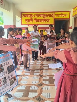 Teachers and children were sworn in to stay away from drugs