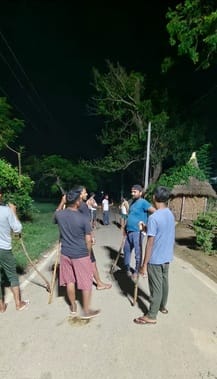 Villagers are in fear of drones and thieves, keeping vigil throughout the night