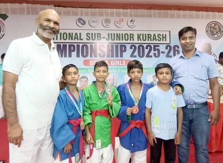 Abhay Sagar won gold and Suniti won silver