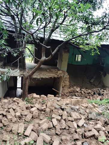 The former Deputy Chief's two-storey slate-covered house collapsed