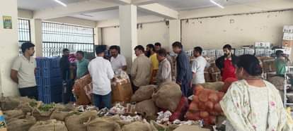 Hope rises from the rubble... the vegetable market is back in business