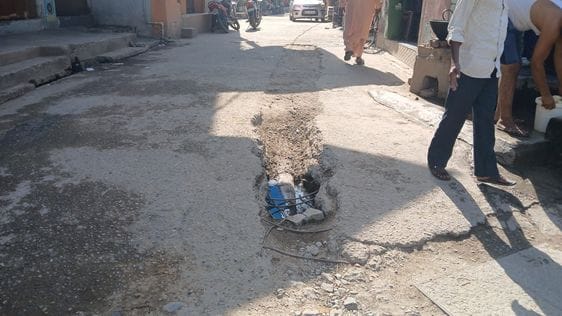 Roads were dug up and left, people and vehicles were also in danger
