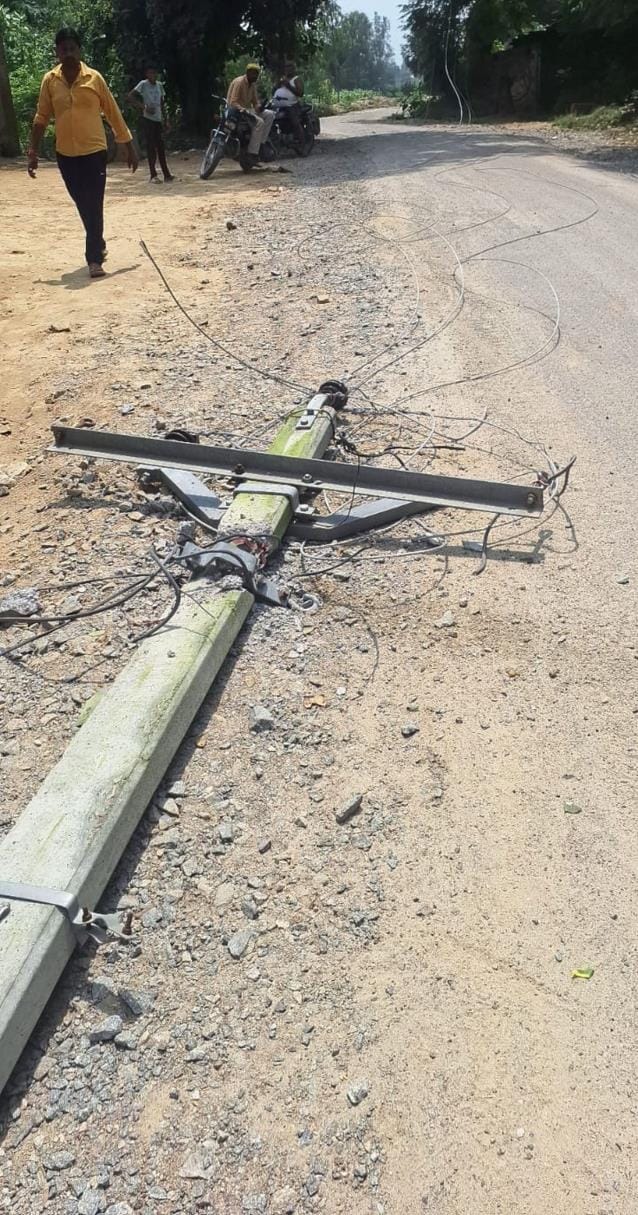 Electricity supply disrupted due to fallen poles and broken wires