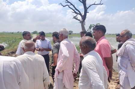 The Tehsildar took stock of the damaged crops and listened to the problems of the farmers