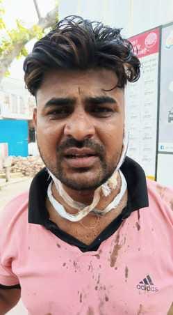 A young man was beaten up after entering the factory