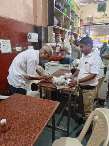 The team raided and took samples of Balushahi and Chhena.