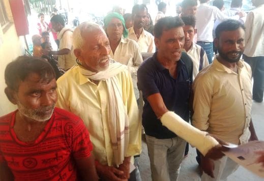 Disabled people who went to the district hospital to get their certificates made created a ruckus