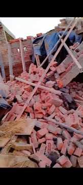 A house under construction collapsed, a major accident was averted