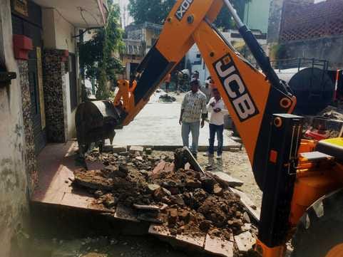 Municipal corporation used JCB on illegal encroachments