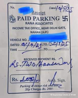 parking rate problem in nahan