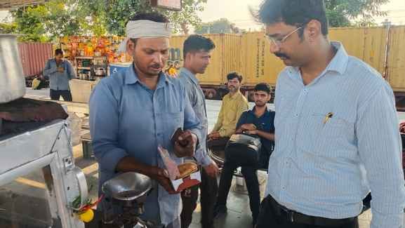 Food items and cleanliness inspected at railway station