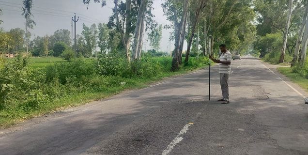 Road construction which was pending for five years has started, work was stopped due to non-availability of land