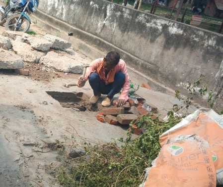Repair of a culvert damaged for six months