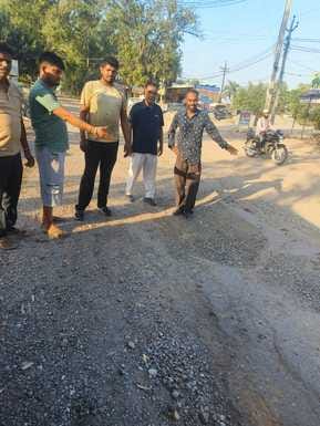 The condition of National Highway Khedi Chowk is bad