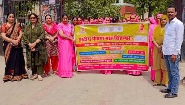 Anganwadi workers took out an awareness rally