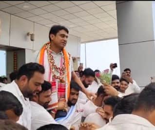 बीकानेर में यूथ कांग्रेस के राष्ट्रीय अध्यक्ष उदयभानु चिब।