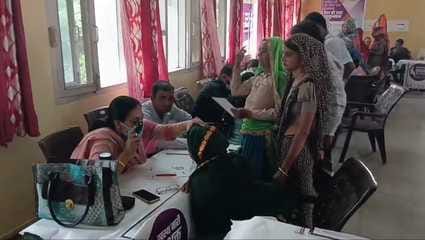 People got their health checked at the camp in Nangal Chaudhary.
