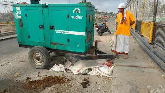 The joint of the Panchal Ghat bridge, built a week ago, has collapsed