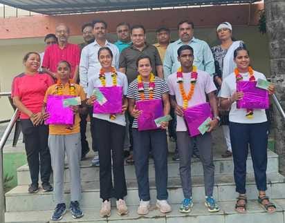 Felicitation of athletes who won medals at the state level
