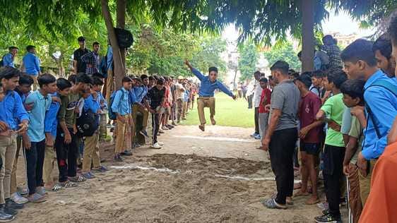 Students ran and jumped in competitions, displayed their talent