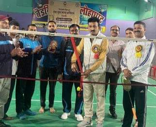 Players showed their strength in the badminton competition