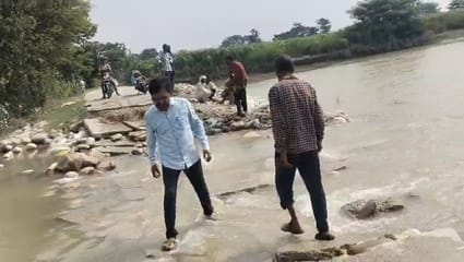 Roads and bridges were damaged due to the floods.