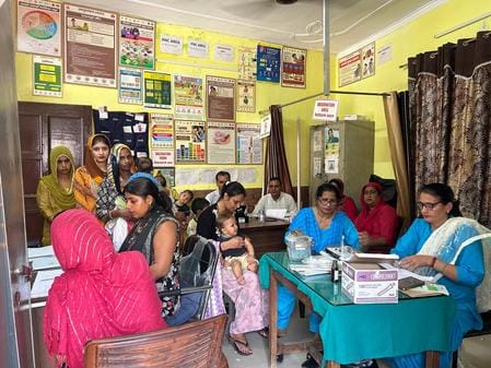 Health check-up of people by setting up camps