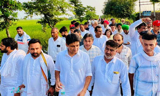 MP Deepender Hooda visited flood-affected villages