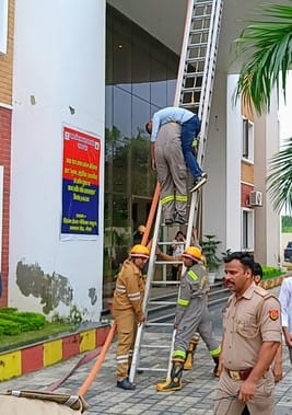Fire brigade demonstrated firefighting and rescue operations